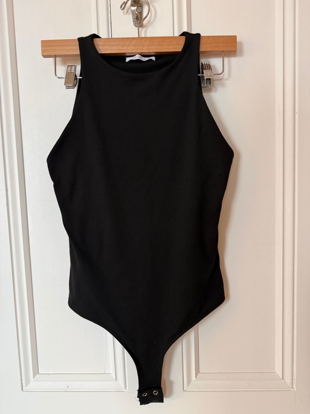 REORIA Black High Neck Sleeveless Bodysuit - Size Medium